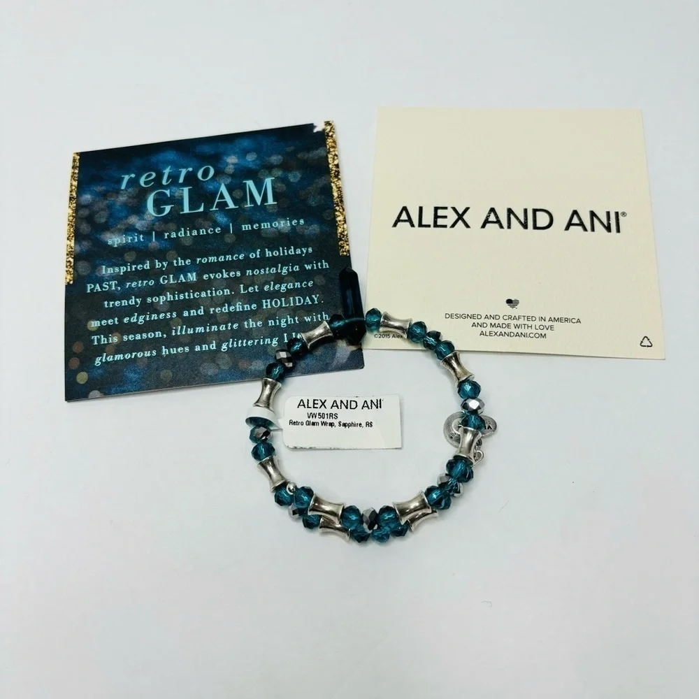 ALEX AND ANI Retro Glam Wrap Sapphire Bracelet